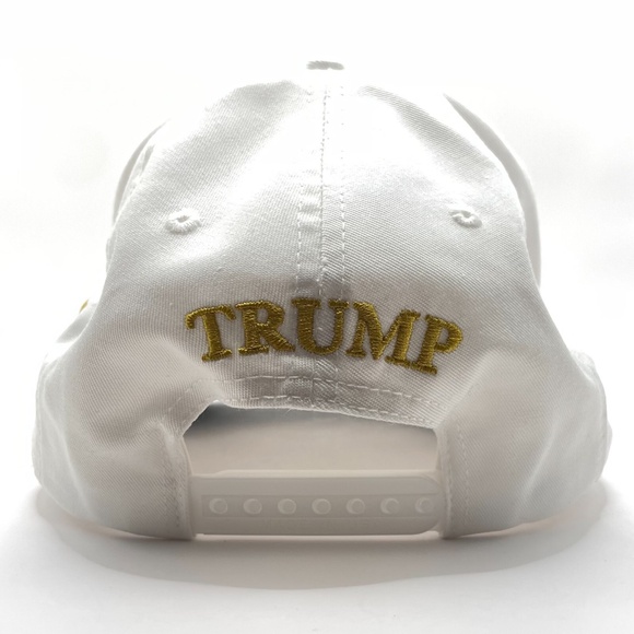 Donald Trump Official Califame Campaign White Gold Make America Great MAGA Hat - Picture 3 of 5